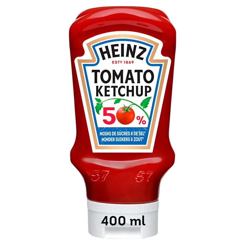 Heinz Ketchup 50% minder suikers en zout