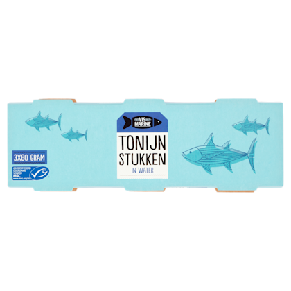Tonijnstukken in water MSC 3-pack