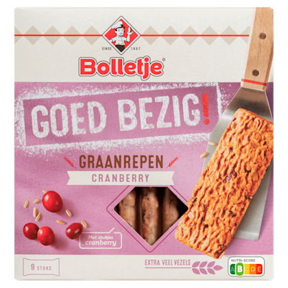 Krokante graanrepen cranberry