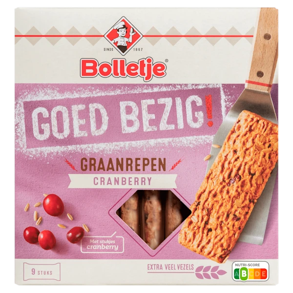 Bolletje Krokante graanrepen cranberry
