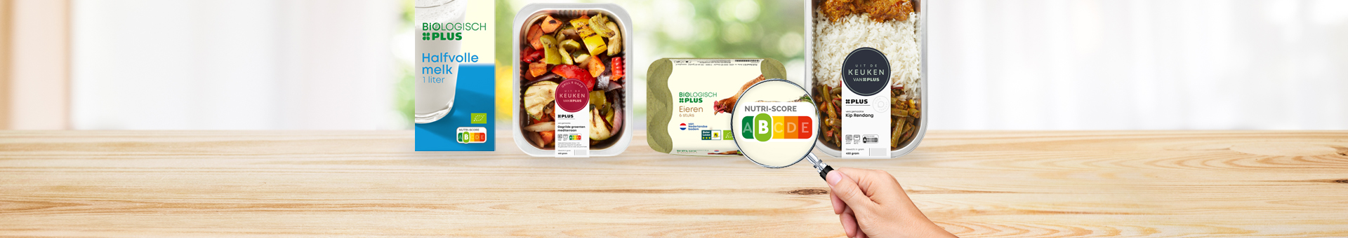 Selectie van nutri-score producten van PLUS