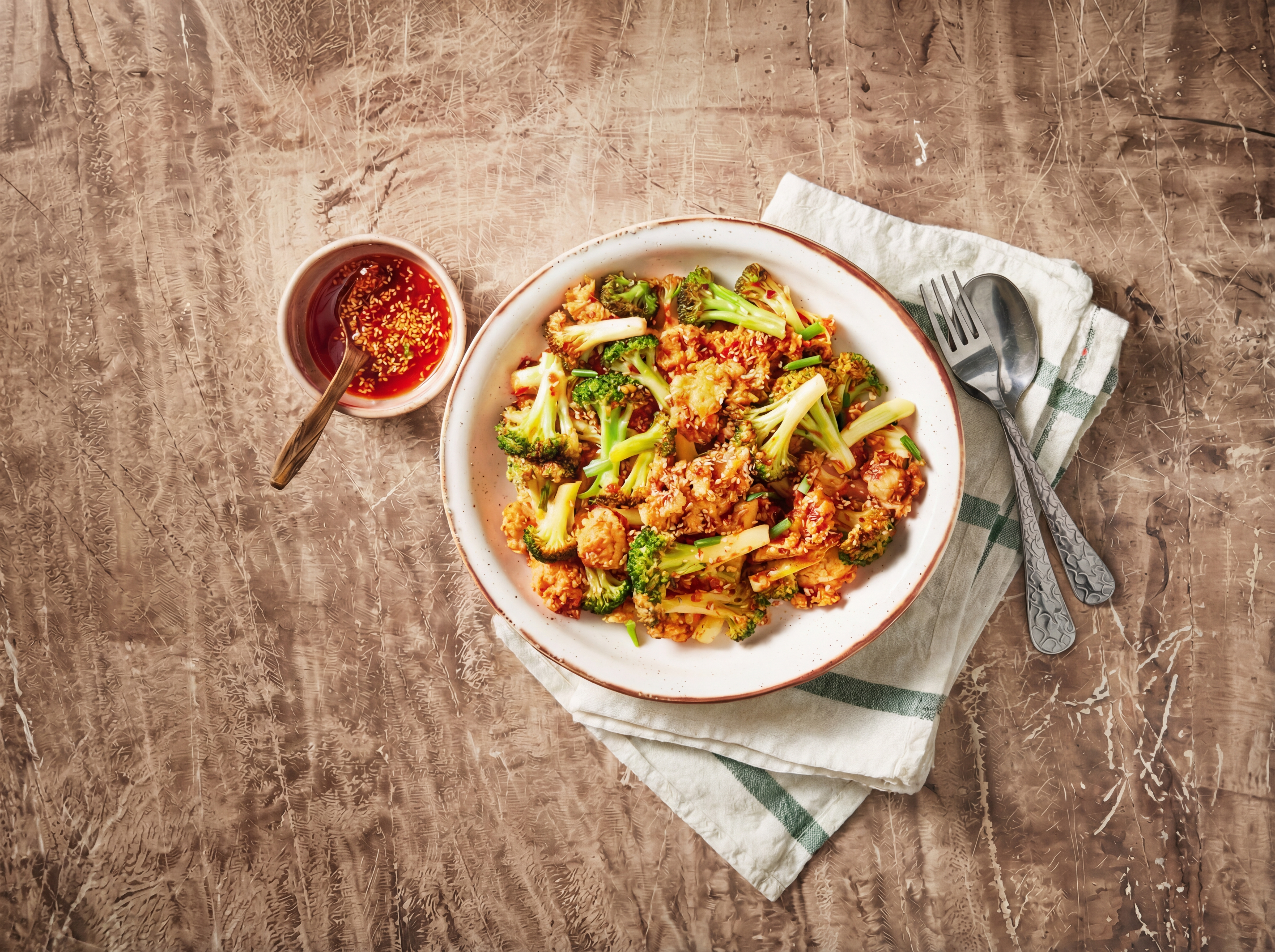 Krokante broccoli met pittige chili crisp