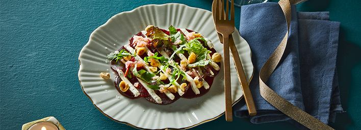 Rode bietencarpaccio
