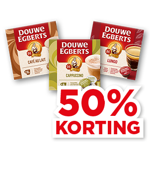 Douwe Egberts producten met 50% korting