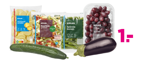 Groente en fruit voor maar 1 euro. geldig van 15 t/m 21 april
