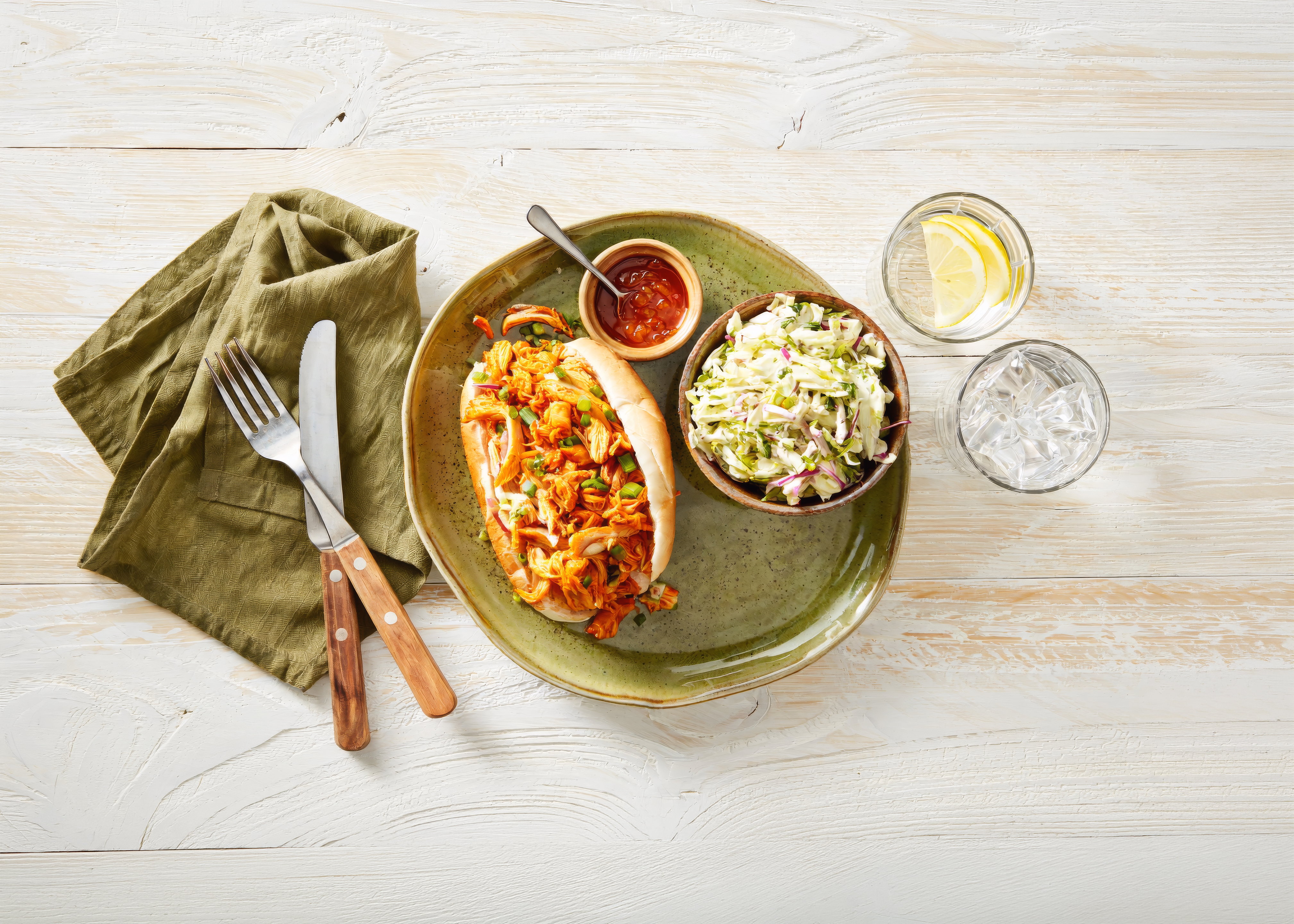 Langzaam gegaarde pulled chicken van de BBQ