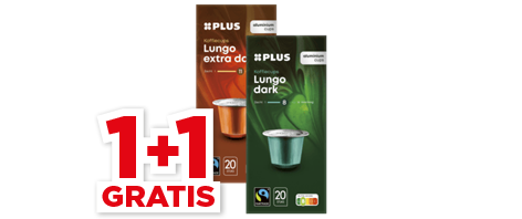 PLUS Koffiecups 1+1 gratis. Geldig van 6 t/m 12 mei