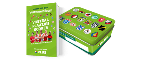 Verzamelalbum en verzamelblik voetbalplaatjes
