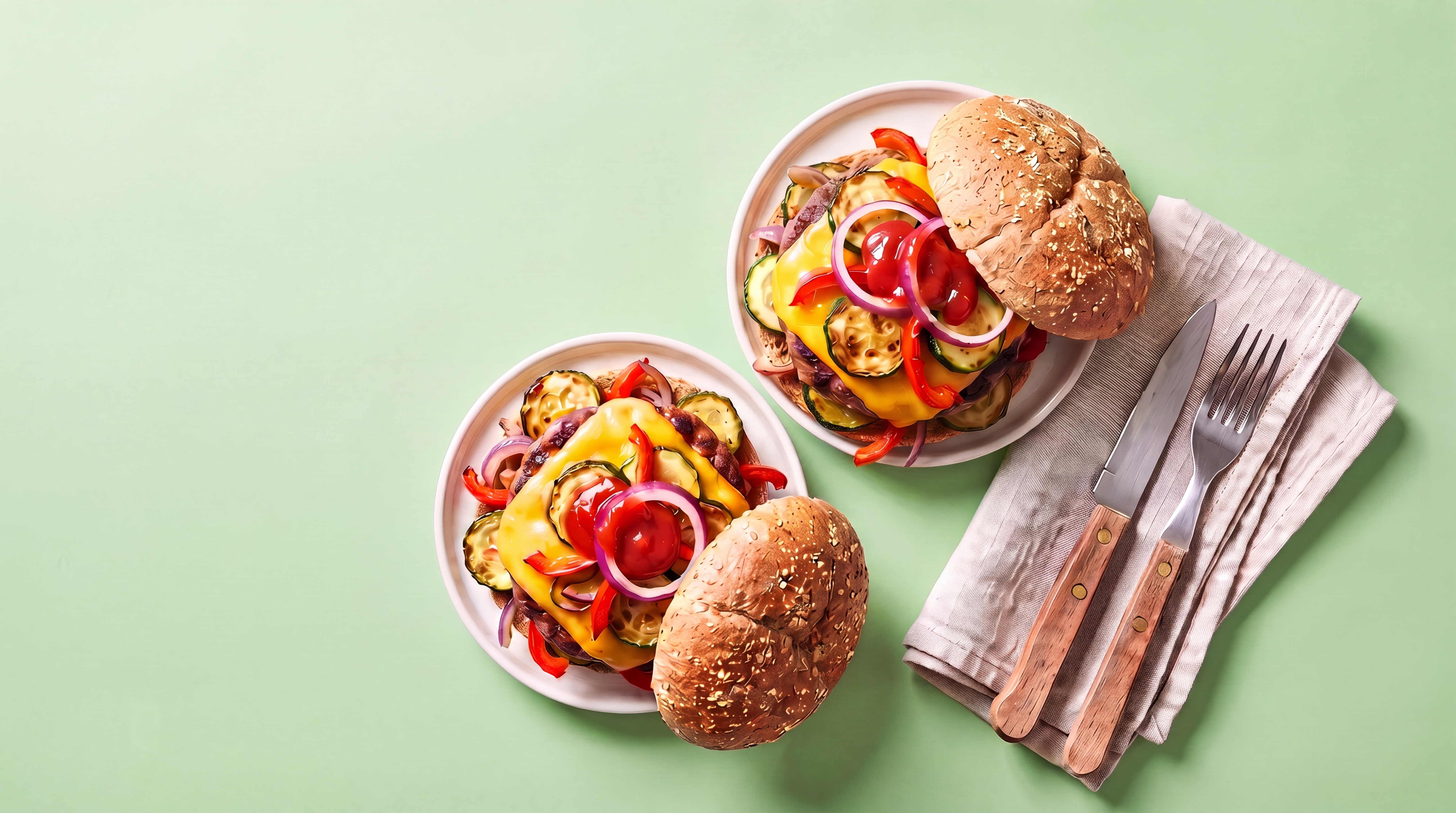 Hamburger met gegrilde groenten