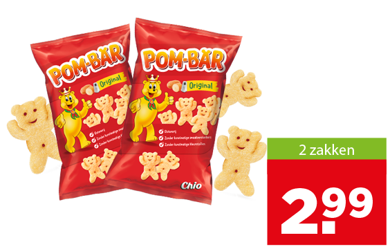 Chips, 2 zakken voor 2.99