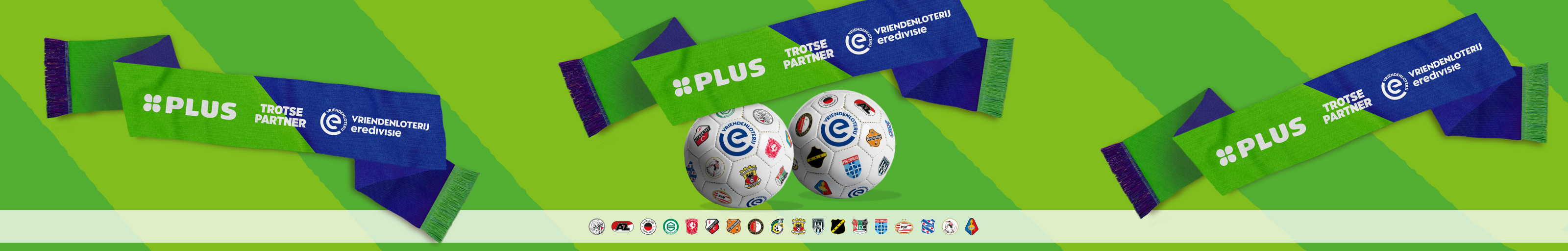 Eredivisie ballen en sjaals.