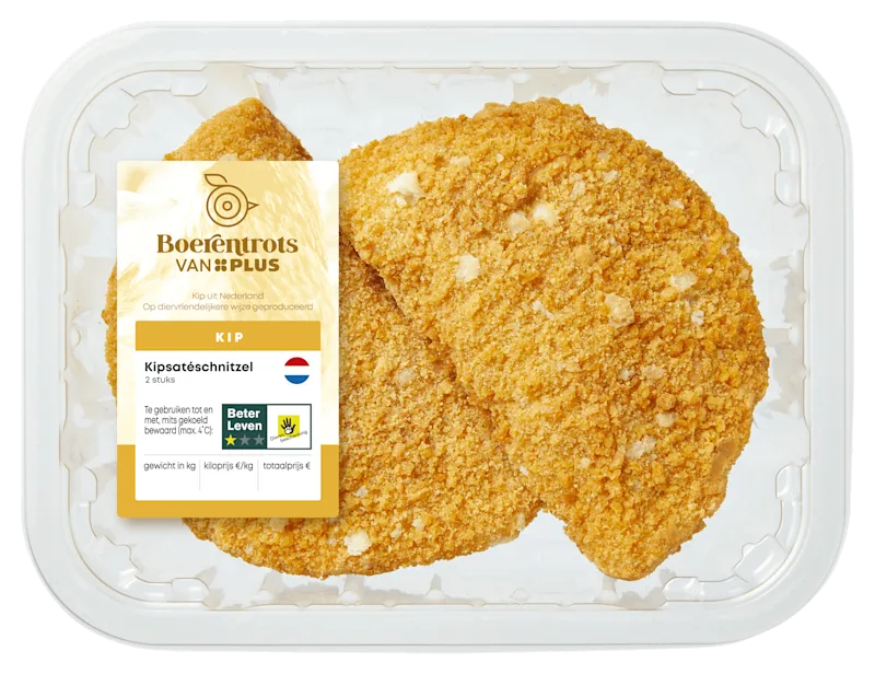 PLUS Boerentrots Kipsateschnitzel 2st.