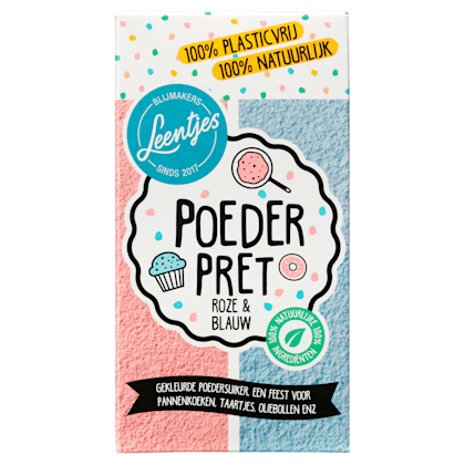 Poederpret roze/blauw
