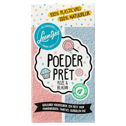 Leentjes Poederpret roze/blauw