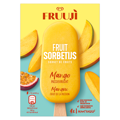 Fruuji sorbetijs mango passievrucht