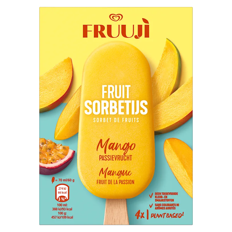Ola Fruuji sorbetijs mango passievrucht