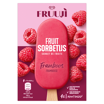 Fruuji sorbetijs framboos