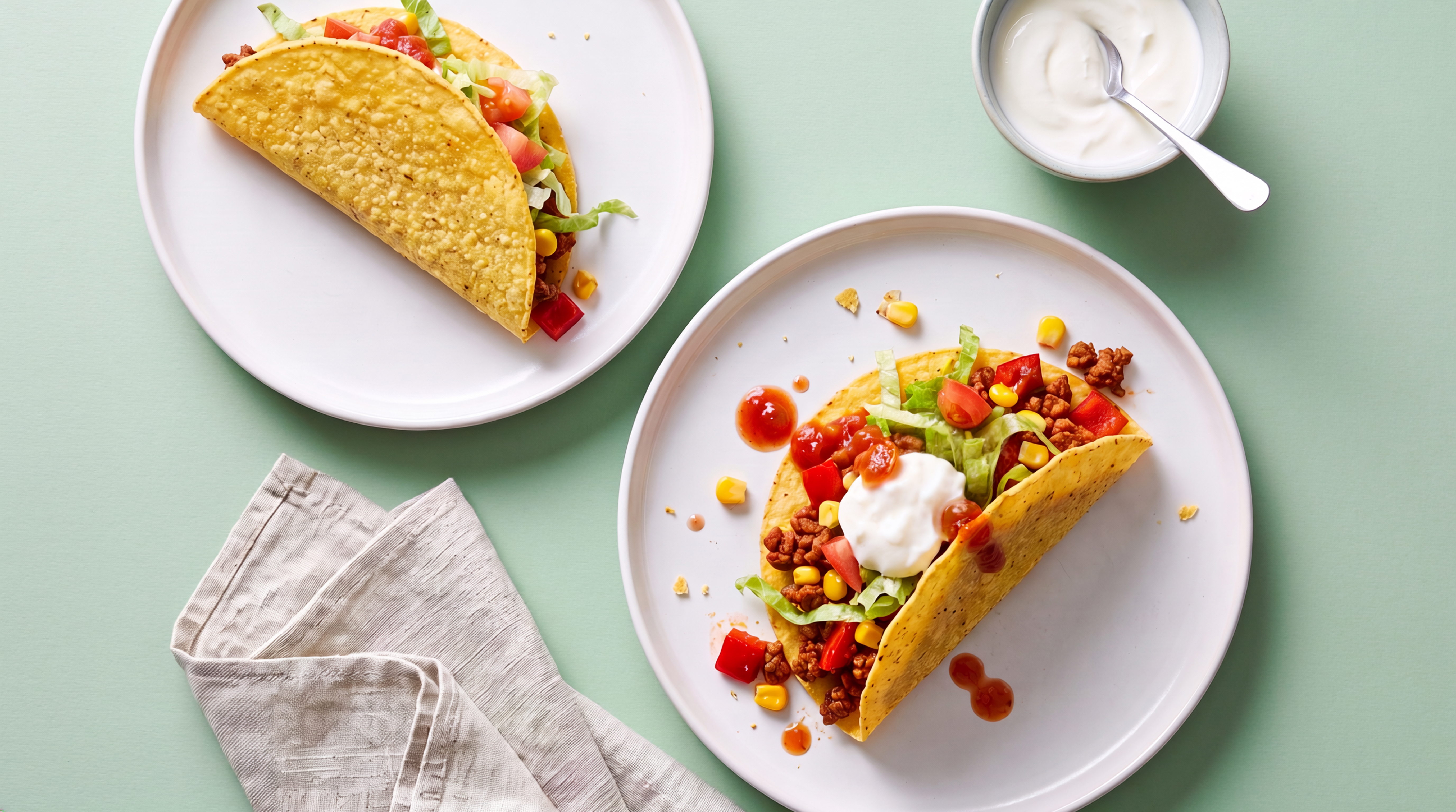 Taco’s met gehakt en yoghurt  