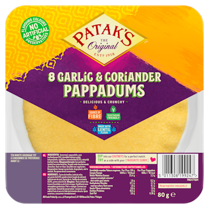 Pappadums Knoflook & Koriander