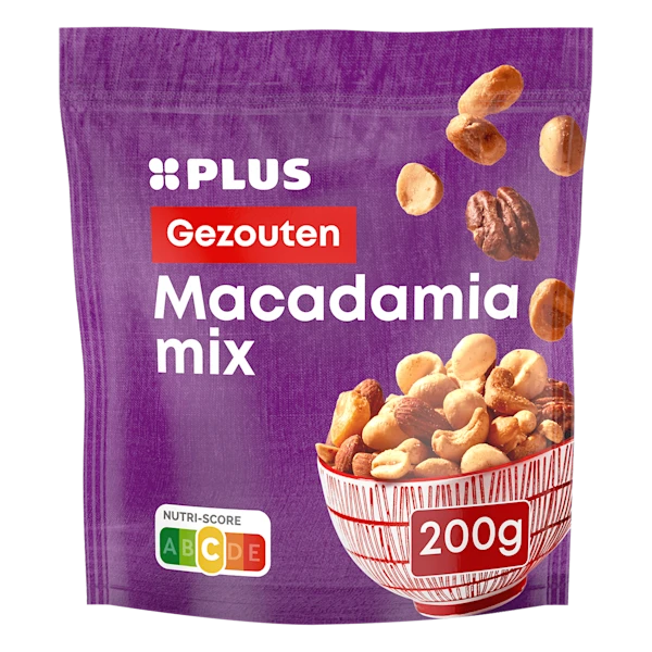 PLUS Macadamia mix gezouten gebrand
