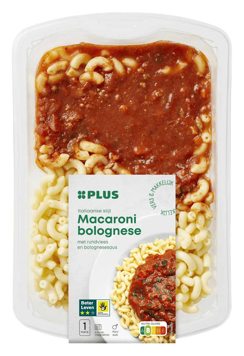 PLUS Macaroni bolognese