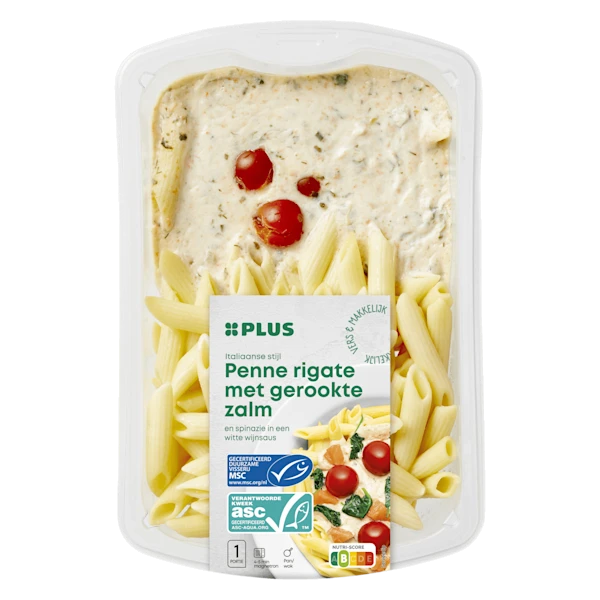 PLUS Penne rigate met gerookte zalm