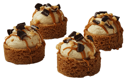 Mini karamel ijskoffie gebakjes