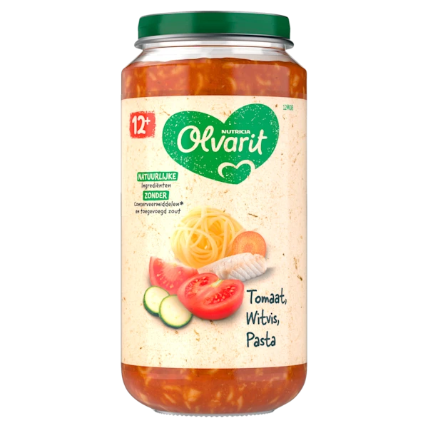 Olvarit 12+mnd Tomaat Witvis Pasta