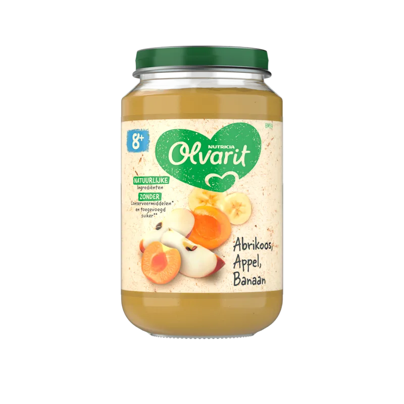 Olvarit 8+mnd Abrikoos Appel Banaan