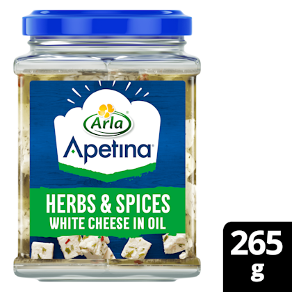 Witte kaas blokjes in olie