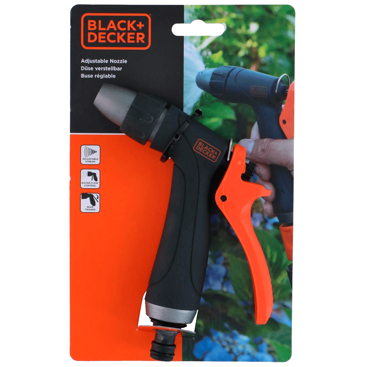 Black & Decker Verstelbare sproeiknop tuinslang