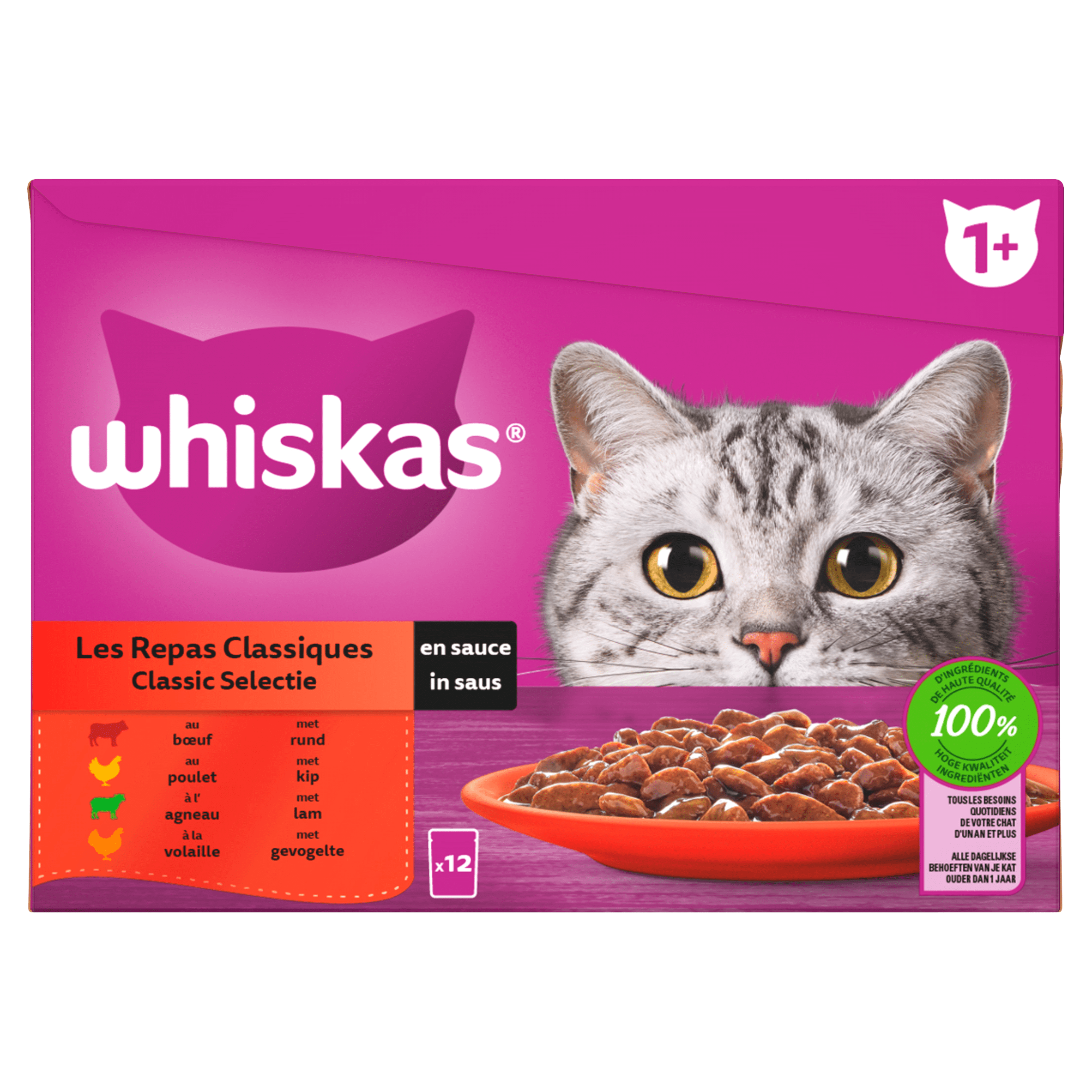 Whiskas Droog Adult Rund Per Doos 800 g