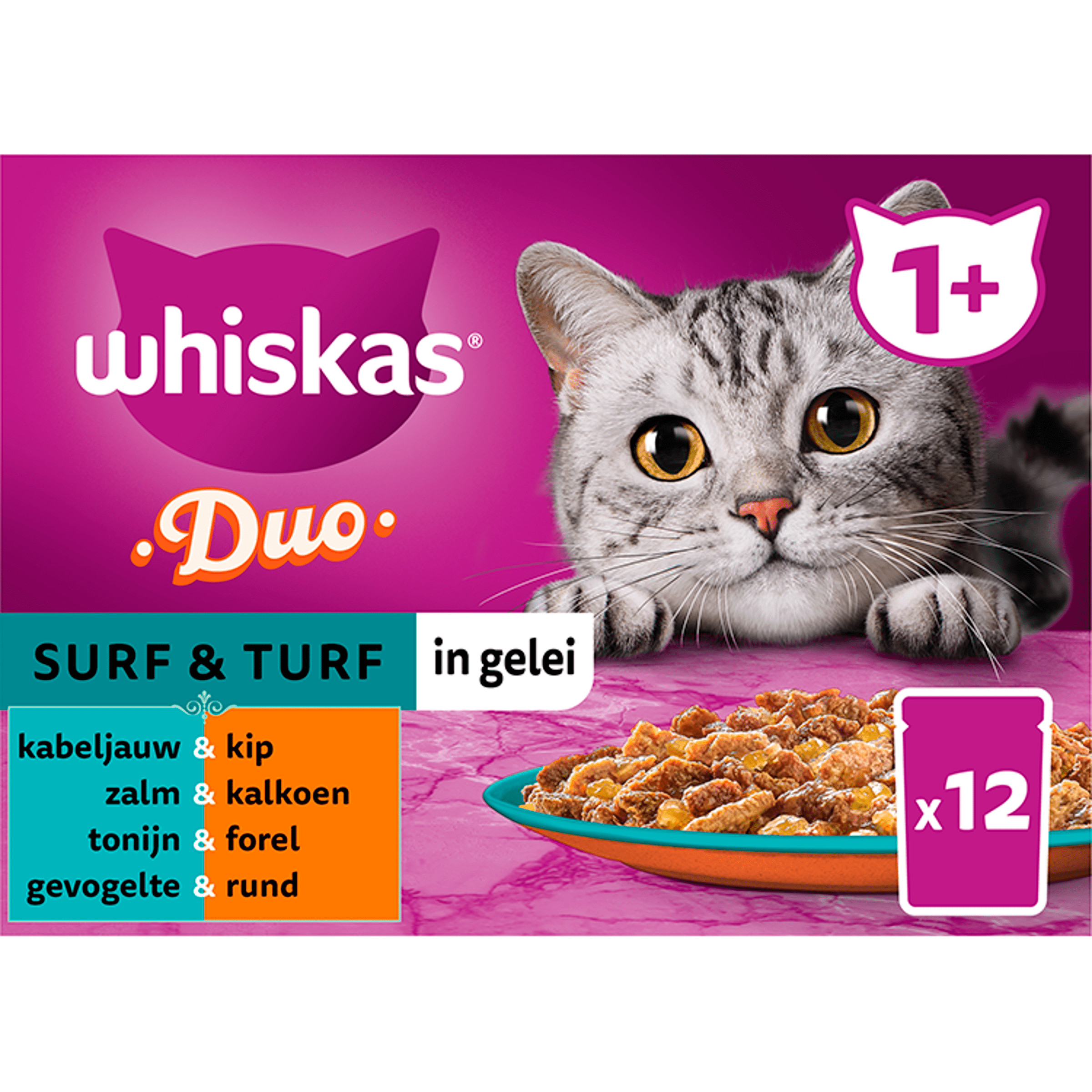 Whiskas Multipack Duo Surf Turf In Gelei Per Doos St