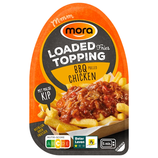 Mora Loaded fries topping BBQ chicken