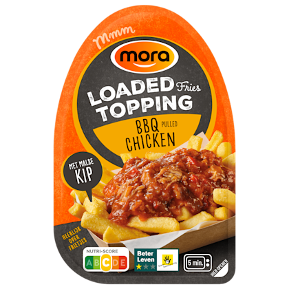 Mora Loaded fries topping BBQ chicken