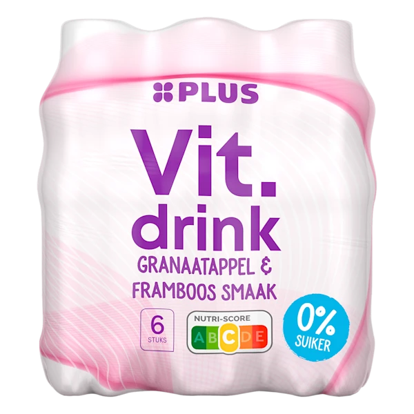 PLUS Vitamin drink granaatappel & framboos