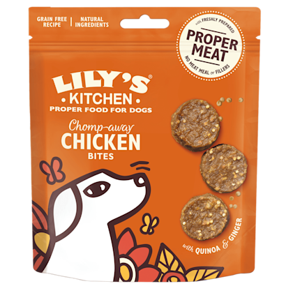 dog chomp-away chicken bites