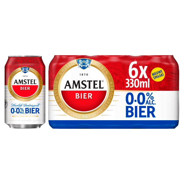 Amstel Pilsener 0.0 bier blik Per Set 1980 ml