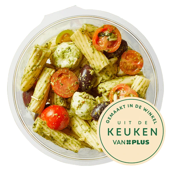 Uit de keuken van PLUS Pasta salade pesto mozzarella