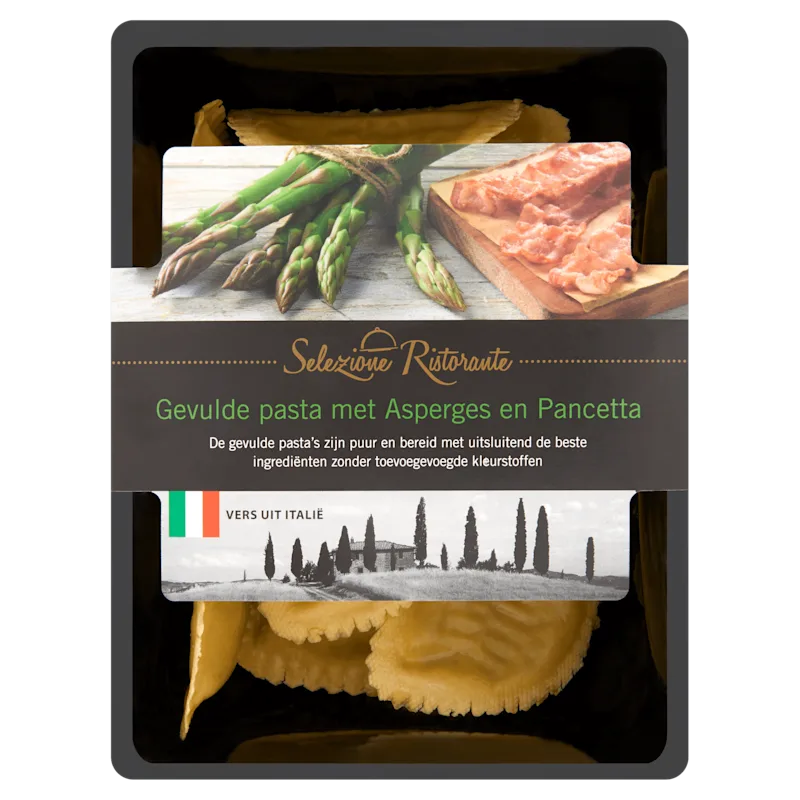 Selezione Ristorante Gevulde pasta met asperges en pancetta