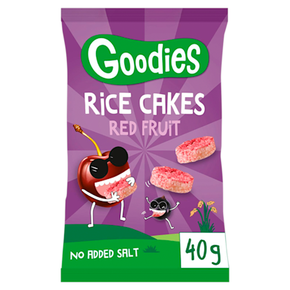 Rice cakes rood fruit