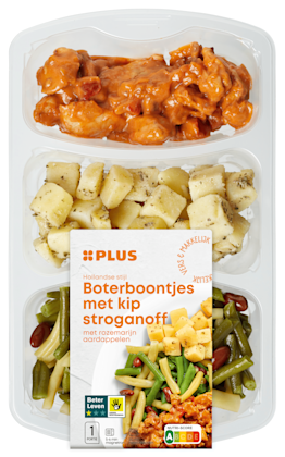 Kip stroganoff saus boontjes aardappel