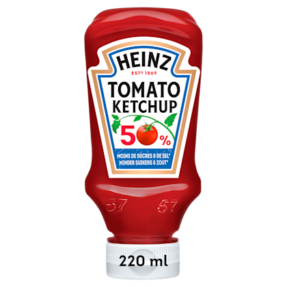 Ketchup 50% minder suikers en zout