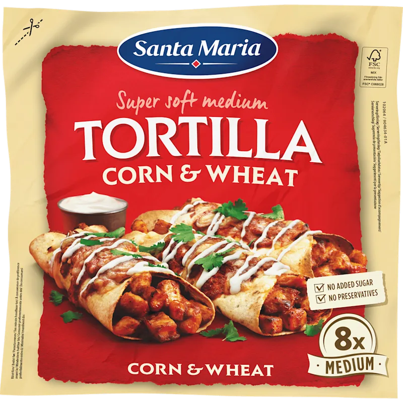 Santa Maria Tortilla wrap Corn & Wheat pak 8st