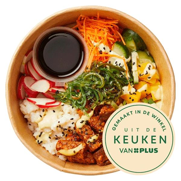 Uit de keuken van Poké bowl sticky tempeh