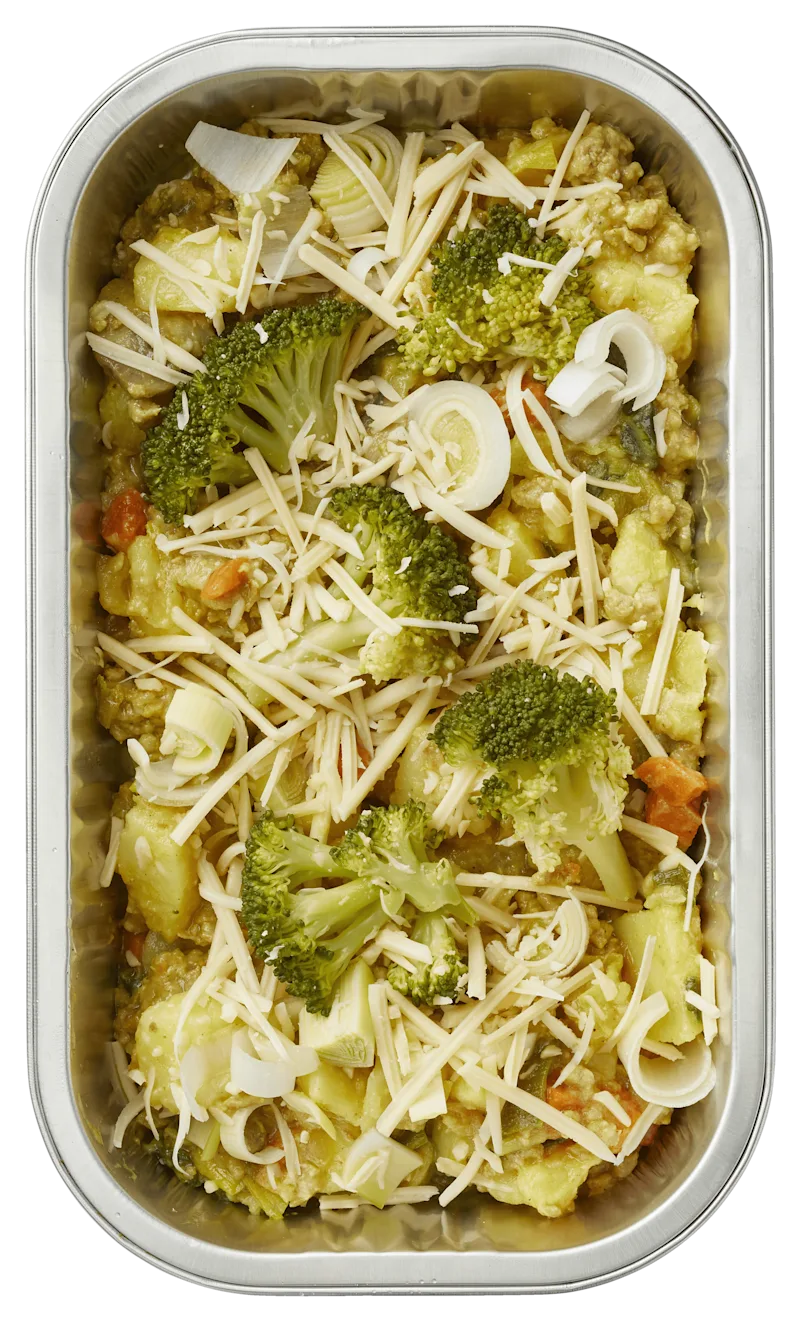 Uit de keuken van PLUS Ovenschotel broccoli, prei en geh