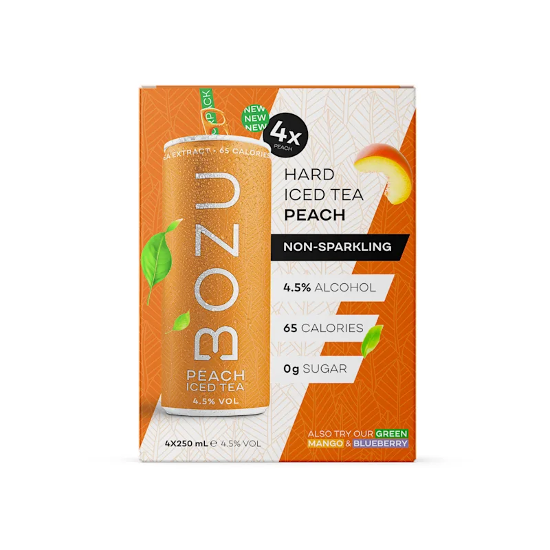 BOZU Hard Iced Tea peach 4-pack