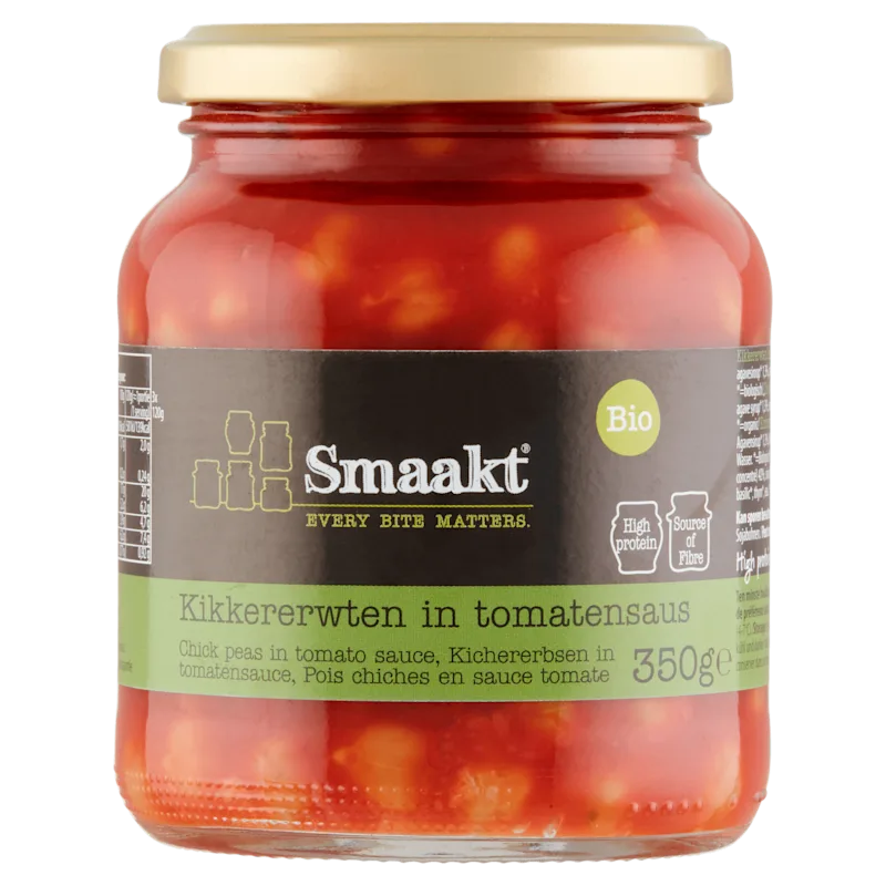 Smaakt Kikkererwten tomatensaus bio