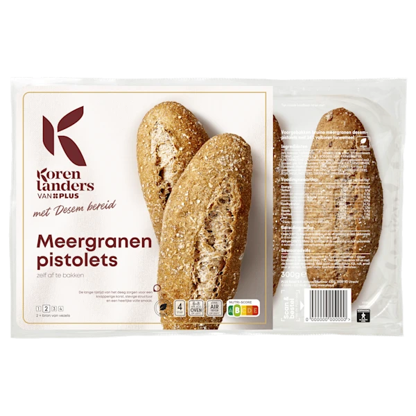 PLUS Korenlanders Meergranen pistolets met desem bereid