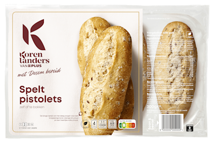 Spelt pistolets met desem bereid